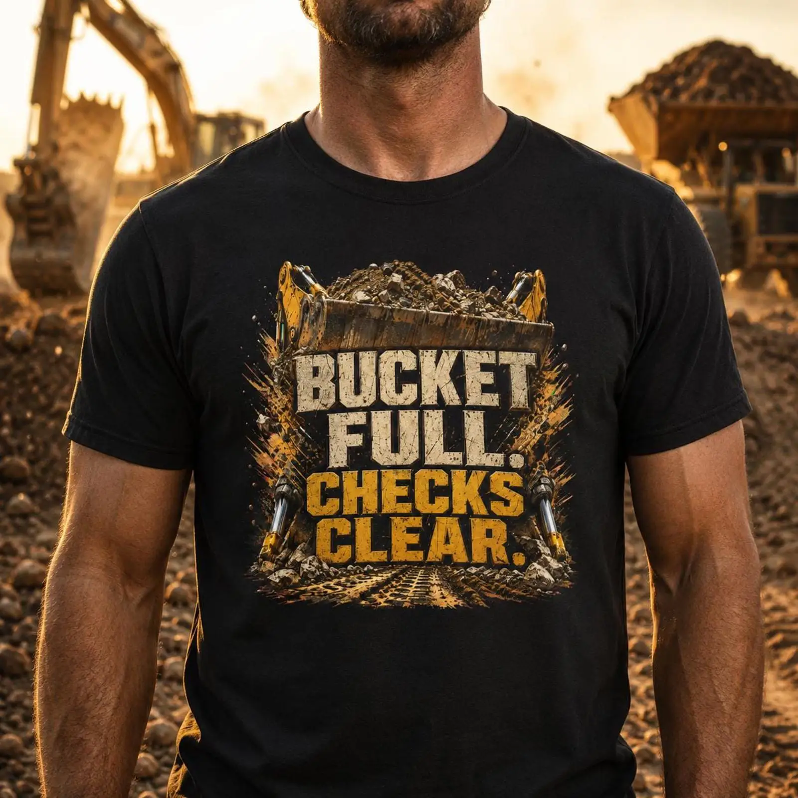 Heavy Equipment With Bucket - Bucket Full Checks Clear Excavator T
