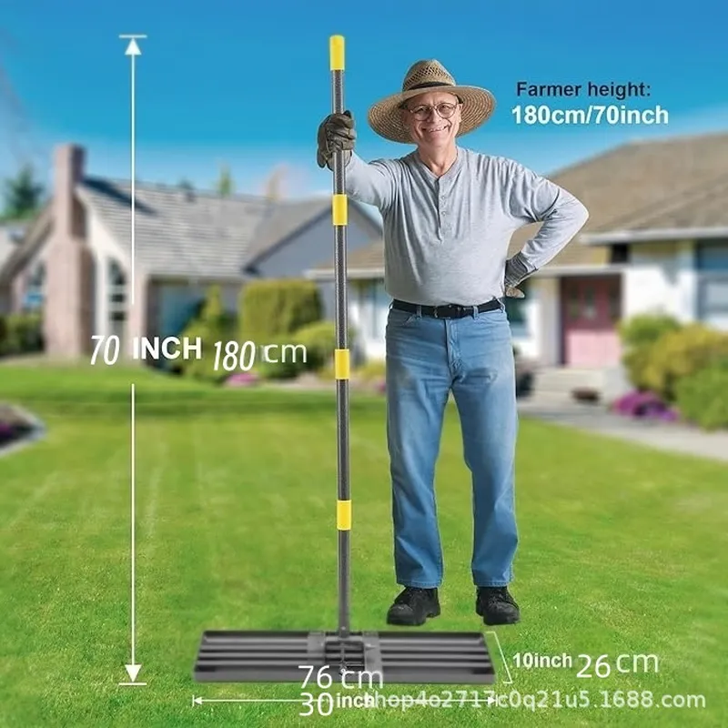Heavy Equipment Yard - Stainless Steel Lawn Leveling Rake for