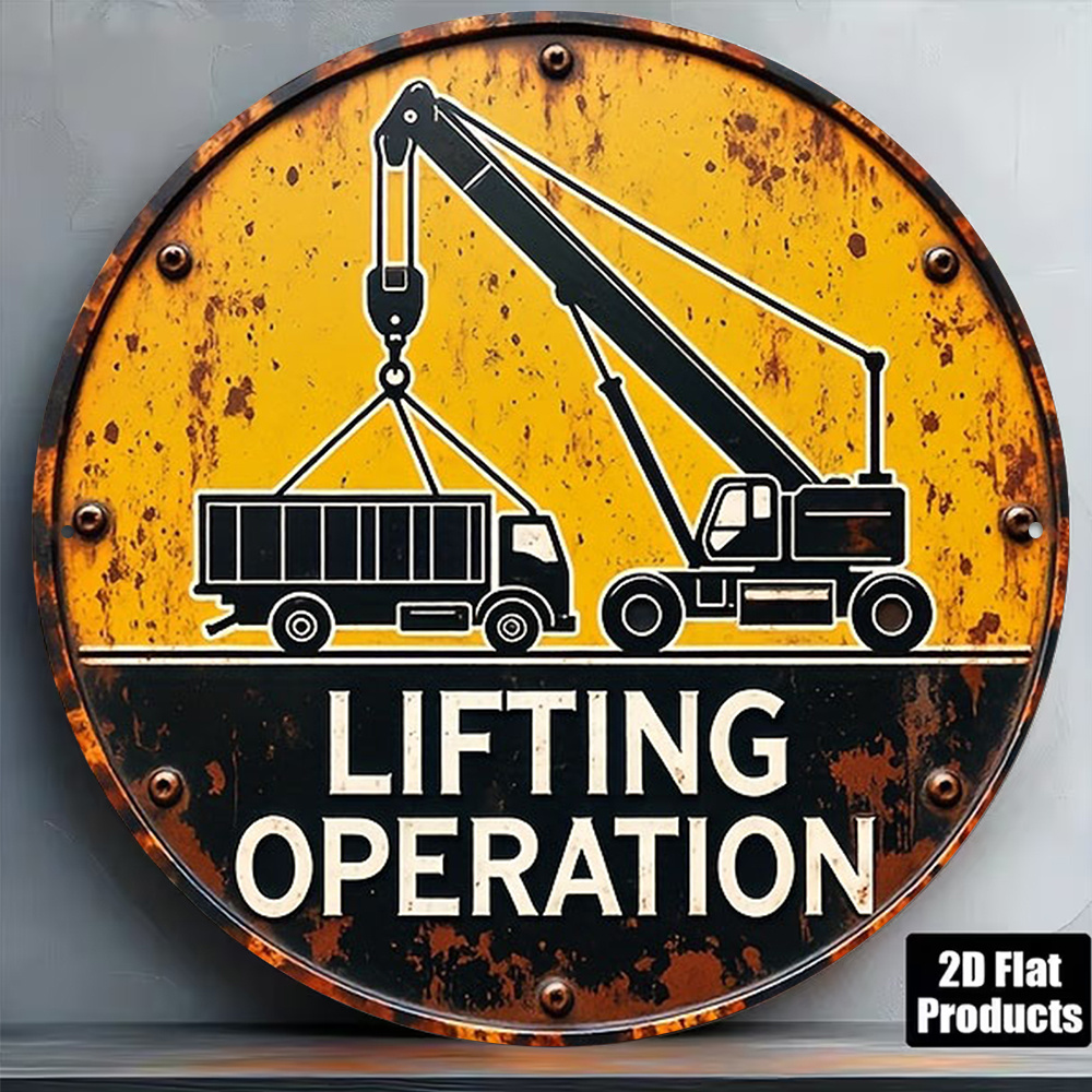 2D Metal Sign Round 20cm Retro - огляд і ціна Heavy Equipment Sign